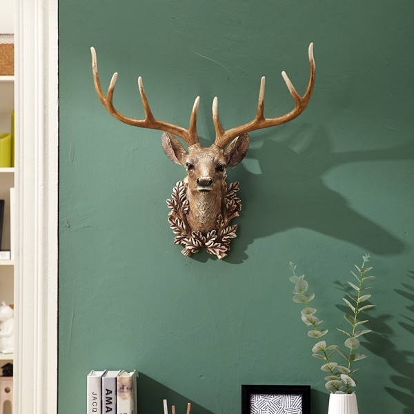 White Deer head Statue wall decor art sculpture handmade Resin art 3d Wall Decoration Home living room decoration