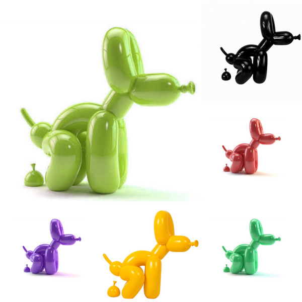 Nordic Cool Dog Koons Balloon Pooping Dog Statue Sculpture Resin Abstract Funny Dog Figurine Statue Living Room Home Decor Gift