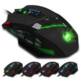 ZELOTES C-12 Wired Mouse USB Optical Gaming Mouse 12 Programmable Buttons Computer Game Mice 4 Adjustable DPI 7 LED Lights Mouse