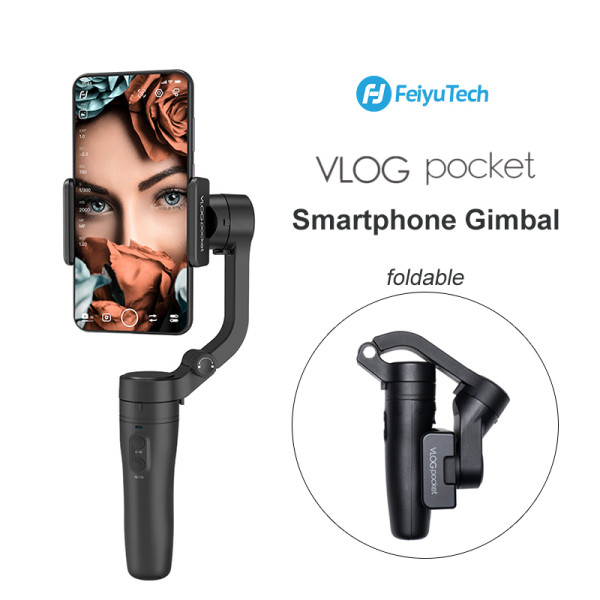 FeiyuTech Vlog Pocket Smartphone Gimbal Foldable 3-Axis Mini Handheld Gimbal Stabilizer for iPhone Huawei Samsung Android Phones