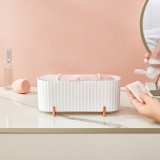 Cosmetic Cotton Storage Box Desktop Dust Belt Cover Dresser Cosmetic Toothpick Cotton Swab Makeup Sundries Storage Organizer