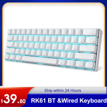 RK61 BT Wired Dual Mode Keyboard Backlight 61 Key Mini Mechanical Keyboard for Gamer Phone/Tablet with OUTEMU Keyboard