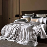 25 Momme Mulberry Silk Bed Sheets Set 100% Silk Sheets Duvet Cover Flat Sheet Silk Pillowcase 4pcs King Size Bedding Sets Queen