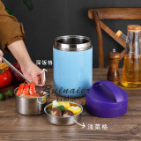 thickened stainless steel lunch box with double vacuum insulation barrel sealed and overflow proof