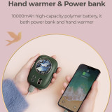Liberfeel Hand Warmer 10000mah Power Bank Portable Student Electric Heater Digital Display Powerbank 52° Warmer For Women Girls