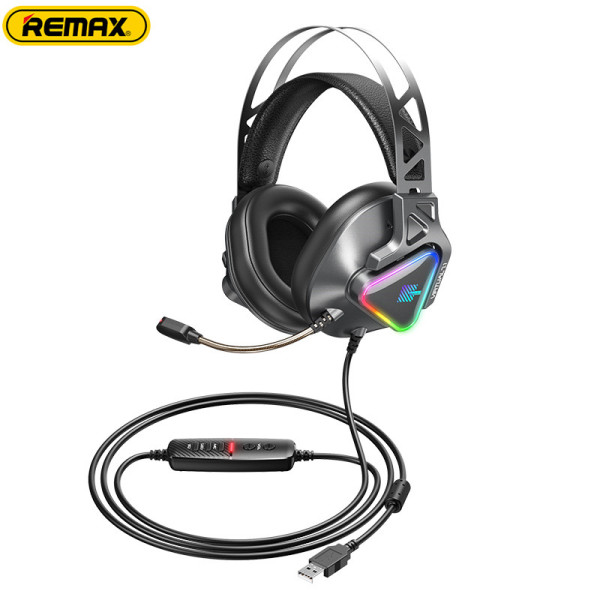 Remax Gaming Headphone Smart Noise Reduction Wired Headset wich Dual Mic For Game Live Stream Video USB connect