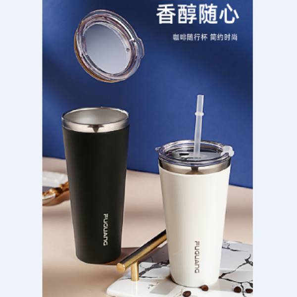 Straw cup stainless steel water cup large capacity heat preservation cup sports portable cup