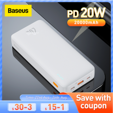 Baseus Power Bank 20000mah Fast Charging PD 20W Portable Charger Batterie Externe For iPhone 13 pro max