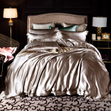 30 Momme Mulberry Silk Bed Sheets Set 100% Silk Sheets Duvet Cover Flat Sheet Silk Pillowcase 4pcs King Size Bedding Sets Queen