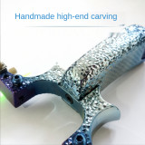 High-grade titanium alloy slingshot flat leather slingshot hunting accessories roasted blue slingshot traditional bow 2021 new
