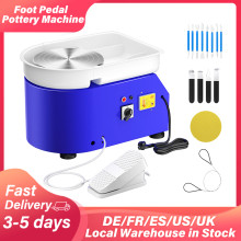 25CM 350W Electric Pottery Circle Potters Wheel Machine Foot Pedal Potter Tower Ceramic Work Clay Art Craft  for Kids Adults