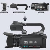 60FPS 4K Vlog Camcorder 64MP Photography Video Camera Youtube Live Streaming 18X Zoom AF Digital Recorder 4  Rotate Touch Screen