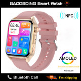 2023 NFC Bluetooth Call Smartwatch Women AMOLED HD Screen Always display the time Custom Dial Smart Watch For Men Huawei Xiaomi