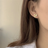 925 Sterling Silver Korean Temperament Gardenia Stud Earrings for Women Sweet Wedding Jewelry Accessories