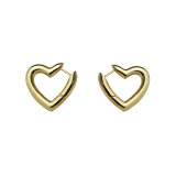 Tiktok New Trendy Real Gold Plated Hollow Heart Hoop Earrings