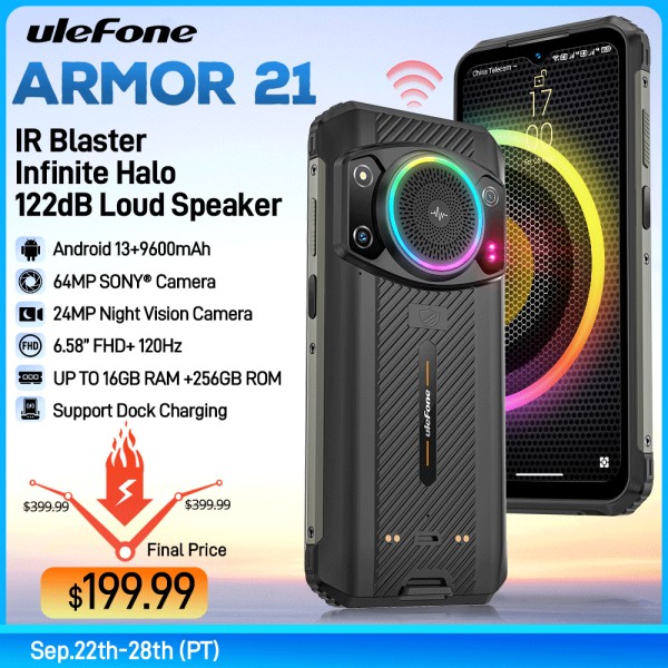 Ulefone Armor 21 Rugged Phone 16GB RAM 256GB ROM Smartphone Android 13 G99 moblie phone 64MP 9600mAh 4G Cellular Global Version