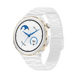 Smart Watch Round Women Waterproof Smartwatch Men Women Fitness Tracker Blood Pressure Monitor for Android IOS Smart Clock White