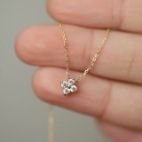 Real 925 Sterling Silver Fashion Sweet Zircon Flower Pendant Necklace For Women Wedding Party Fine S925 Jewelry
