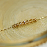S925 Sterling Silver Plating 14K Gold Light Luxury Retro Hollow Zircon Bracelet For Womne Sweet Jewelry Gift