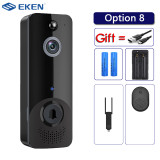 EKEN M8 IP65 WIFI Waterproof Intelligent Video Camera Visual Intercom Night Vision IP Doorbell PIR Wireless Camer