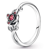 Authentic 925 Sterling Silver Moments Beauty And The Beast Rose Ring For Women Wedding Party Europe Fashion Jewelry
