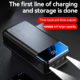 100000mAh Power Bank Portable Fast Charging PowerBank 3 USB PoverBank External Battery Charger For Xiaomi iPhone Samsung Tablet