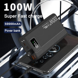 100W Power Bank 50000mAh 4 USB Super Fast Charging Portable  Powerbank for Huawei iPhone 14 Xiaomi External Battery Charger New