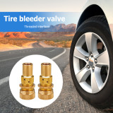 4Pcs Universal Brass Car Tire Deflators for Tire Exhaust Pressure Relief Auto Tire Automatic Pressure Relief Valve Kit Accessory