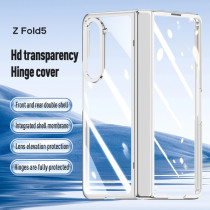 For Samsung Galaxy Z Fold 5 Case Electroplated Transparent With Tempered Film Folding Hinge Shockproof Protective Hard Cover New