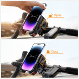Universal Bike Phone Holder One-hand Operation 360 Ratatable Bicycle Motorcycle Mobile Phone Holder For 4.7-7  Phones Shockproof