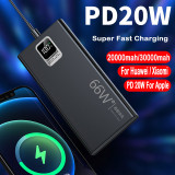 66W PowerBank 30000mAh USB Output Super Fast Charging Powerbank External Battery Pack for iPhone Huawei Xiaomi Samsung Powerbank