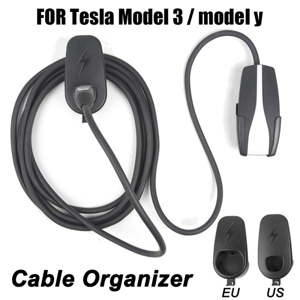 For Tesla Model 3 Model Y 2021 Charging Cable Organizer Wall Mounted Bracket Charger Cable Management Holder Hanger Rack EU/US