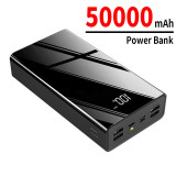 7-in-1 50000mAh Power Bank Large Capacity 2.1A Super Fast Charger Portable Charger 7USB Digital Display Battery With Flashlight