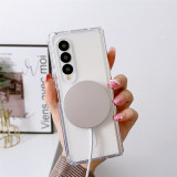 New For Magsafe Magnetic Phone Case For Samsung Galaxy ZFold3 Z Fold4 Z Fold5 5G Wireless Charging Cover Clear Cases Accessories