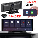10.26  Dash Cam Rearview Camera Wireless Carplay Android Auto GPS Navigation Dashboard Video Recorder Car DVR FM Transmission
