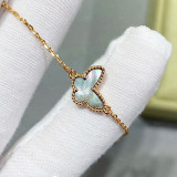 High Quality 925 Sterling Silver Natural Fritillaria Mini Butterfly Bracelet Women's Sweet Lovely Exquisite Brand Party Jewelry