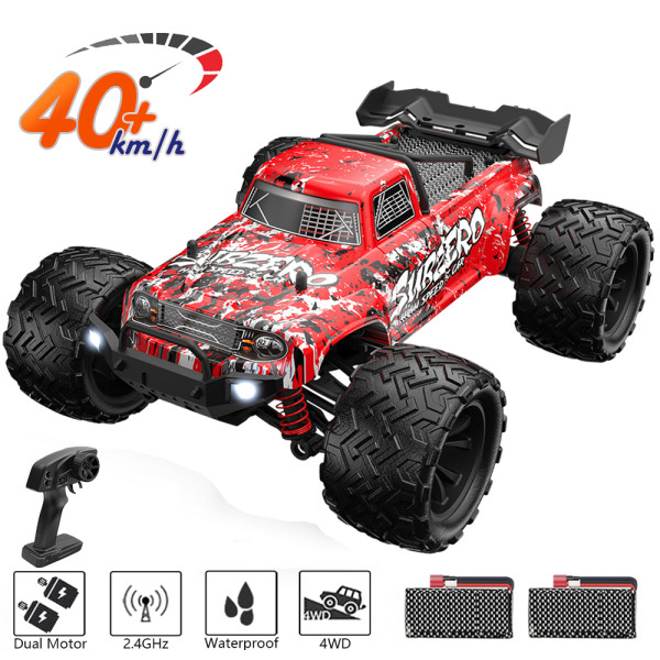 1:16 Dual Motor RC Car 4X4 Off Road 40Km/H High Speed Remote Control Car Drift Monster Truck Toys with LED 2.4G for Adults Kids