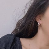 2023 Fashion Famous Designer Brand 925 Sterling Silver Inlaid Zircon Snake Bone Earrings Women's Fashion Brand Luxury Jewelry