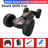 RC Stunt Car 2.4G Watch Gesture Sensor Control Deformable Car All-Terrain Auto-demo with Spray Light Music Remote Control Toy