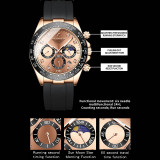 Luxury Man Wristwatch Waterproof Luminous Chronograph Men Watch Silicone Strap Men's Date Quartz Watches+box