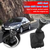 PU+ABS Car 5 Speed Gear shift Knob Anti-dust Cover Black waterproof Auto Gear Shift Lever Stick Boot Cover for Peugeot 206 207