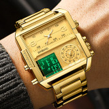 Fashion Oversized Square Watch Men Top Brand Luxury Waterproof Luminous Wristwatch Mens Quartz Watches