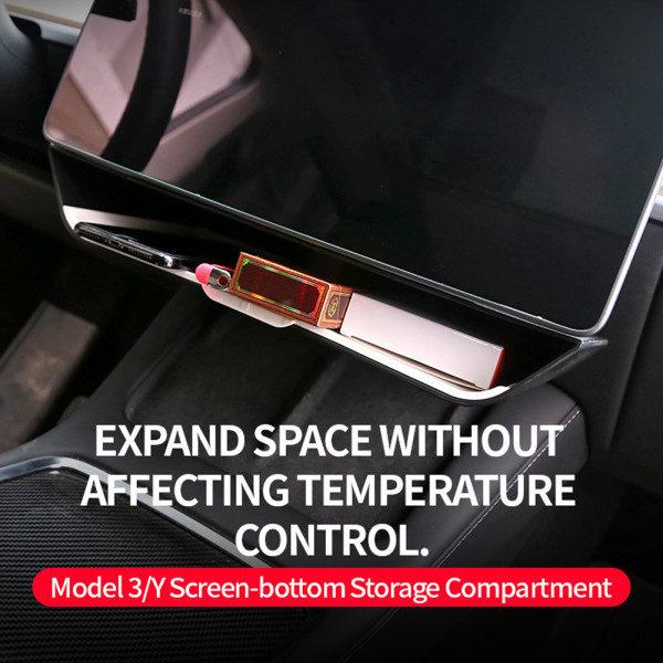 For Tesla Model 3 Model Y Under Screen Storage Box Center Console Screen Panel Organizer Storage Holder Car Interior Accessories