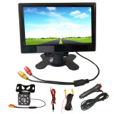 Universal 7  TFT LCD HD screen Car Monitor 800*480 Security Monitor Parking Assistance Waterproof 8LED Rearview Camera Optional