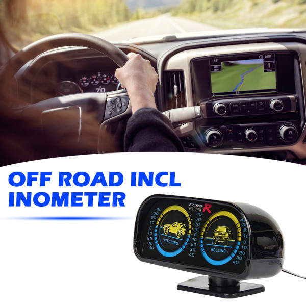 Universal Car HUD Horizontal Slope Meter Inclinometer Clinometer with Green Backlight for Off Road 4x4 Vehicle Car Accessories