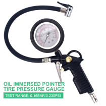 Car Tire Pressure Gauge 0-16Bar/0-230PSI Auto Tire Pressure Inflator Gauge High Precision Meter Detector For Car Motorcycle Bike