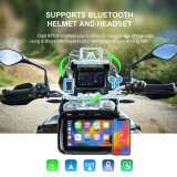 5 Inch Portable Motorcycle GPS Navigation Moto Wireless Apple Carplay Android Auto IPX7 Waterproof Carplay Display Mirror Screen