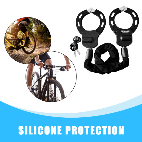 High Security Locks Portable Handcuff Chain Lock Anti-theft with Keys Bike E-Scooter Padlock Cycling Accessories