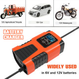 12V 2A Full Automatic Car Battery Charger 3-stage Pulse Repair Chargers LCD Display Wet Dry Lead Acid Charger For Car Motorcycle