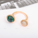 Hot selling new rose gold jade pith circle shaped ring for women's fashion temperament luxury brand jewelry party Christmas gift